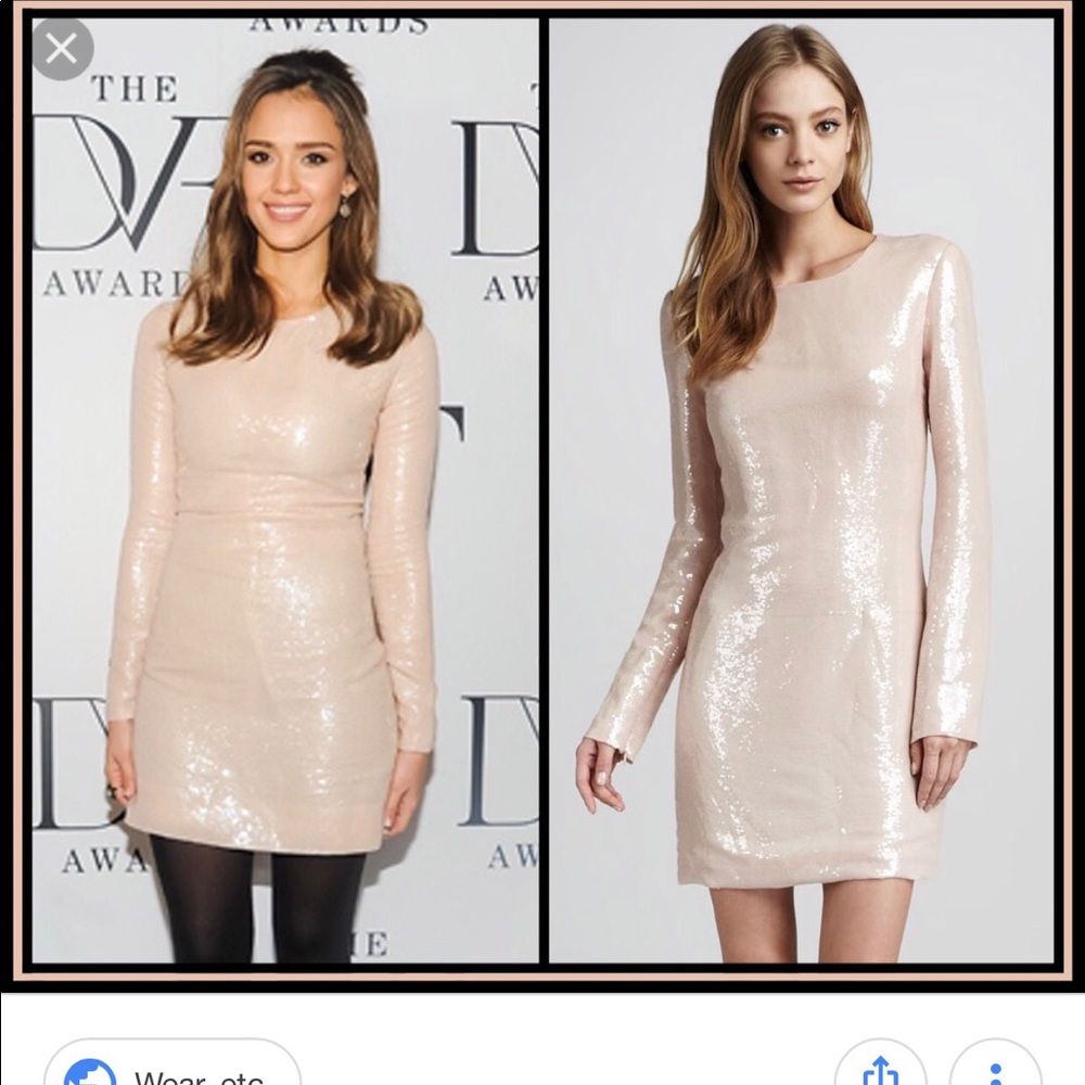 Diane von Furstenberg blush sequin dress